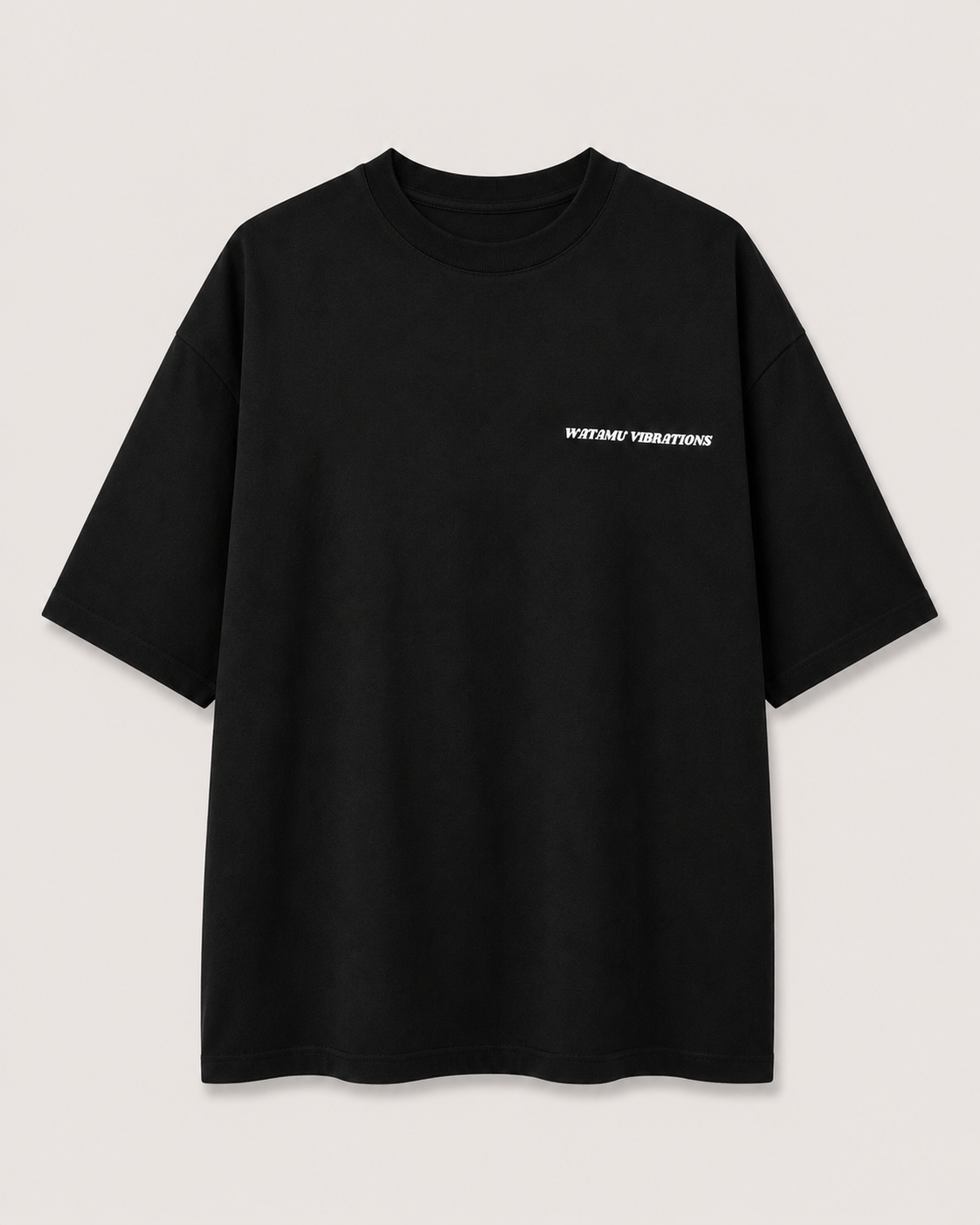 Watamu Vibrations Black T-Shirt with White Ink