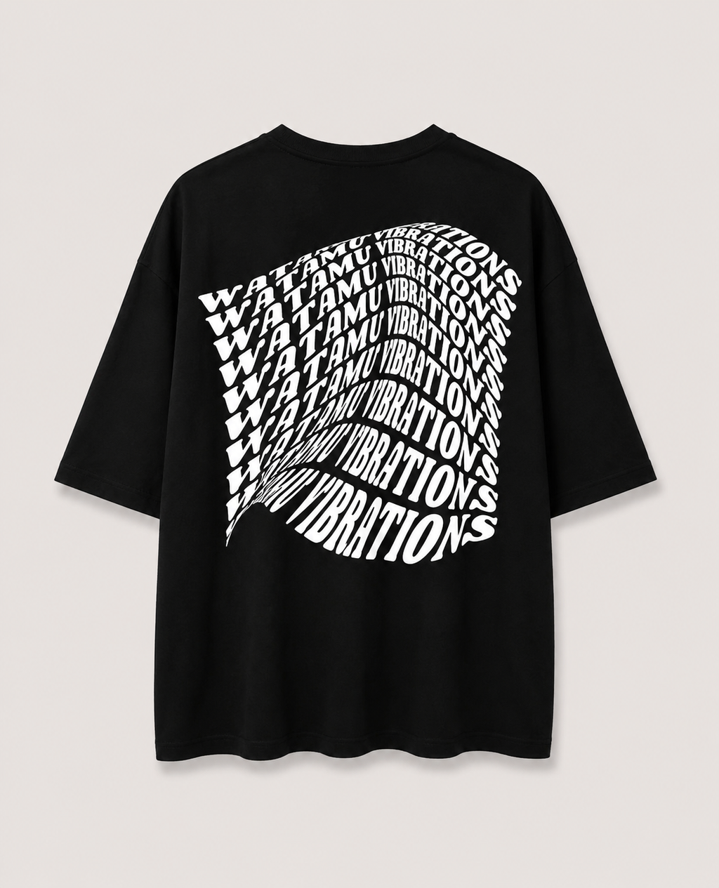 Watamu Vibrations Black T-Shirt with White Ink