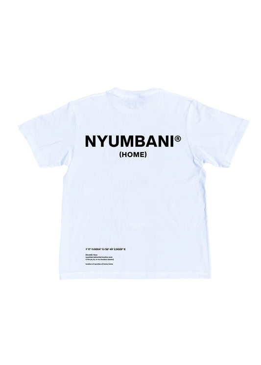 NYUMBANI white with Black Ink