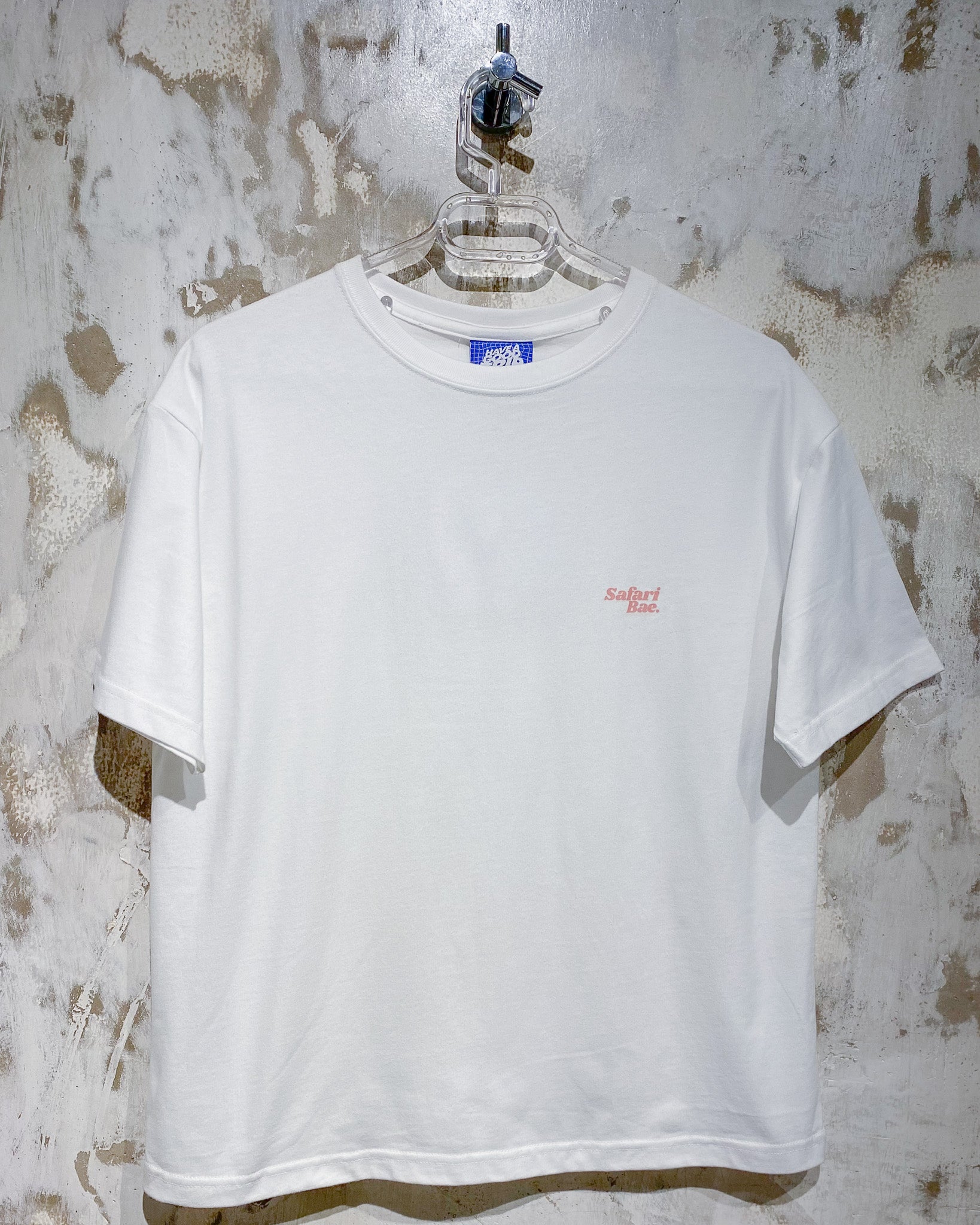 Safari Bae White T-Shirt with Peach Ink