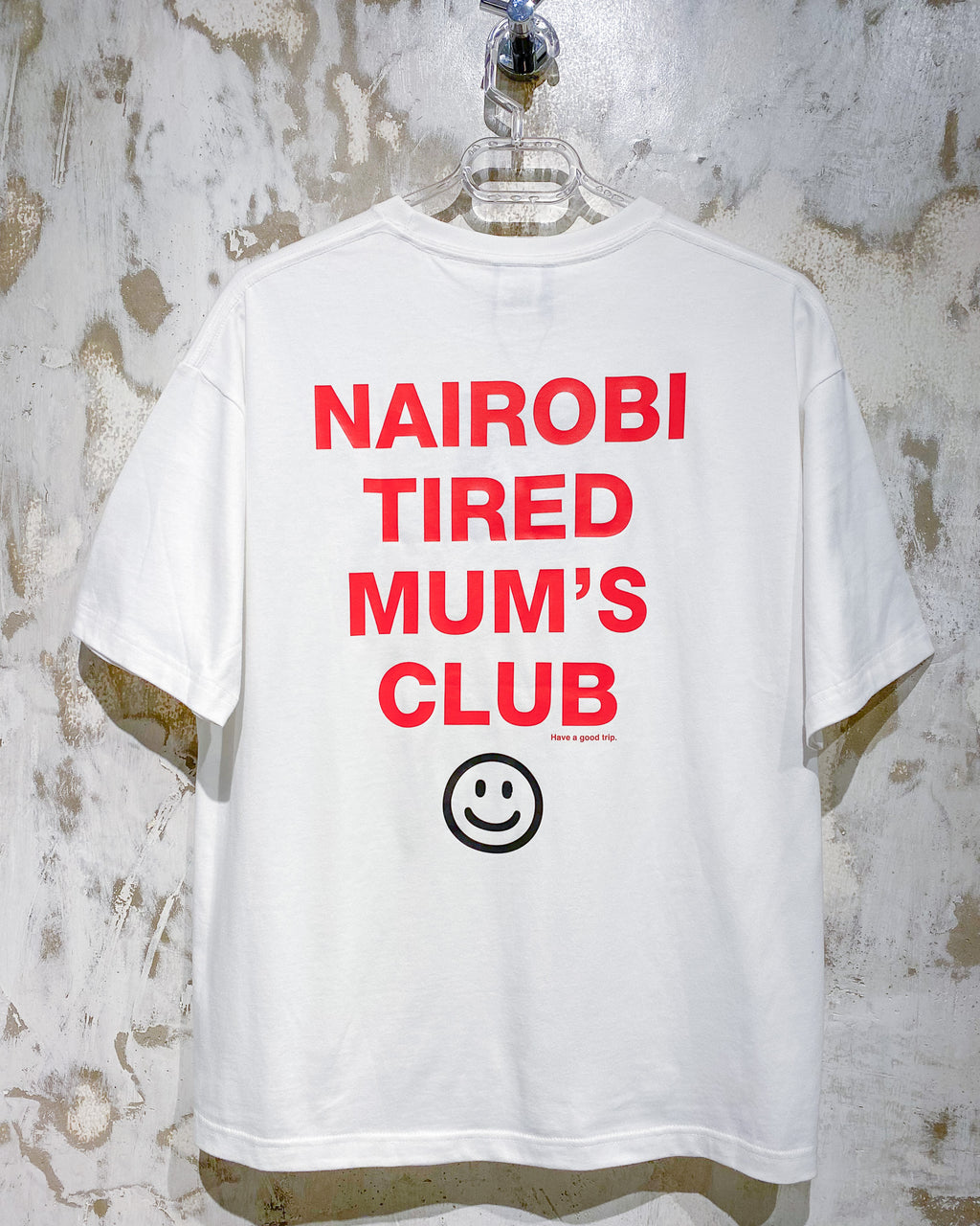 Tired Mum's Club White T-Shirt with Red Ink