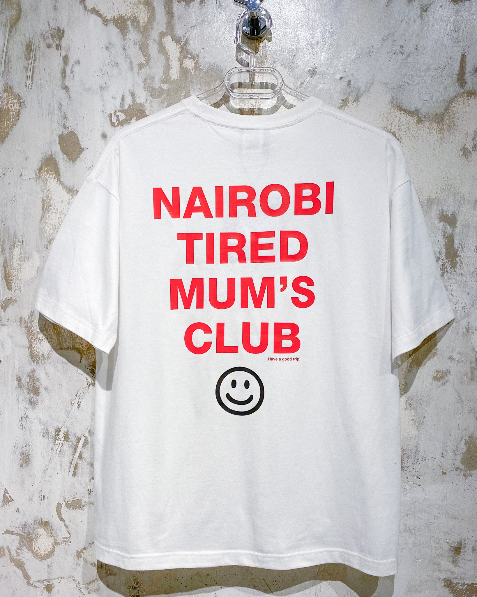 Tired Mum's Club White T-Shirt with Red Ink